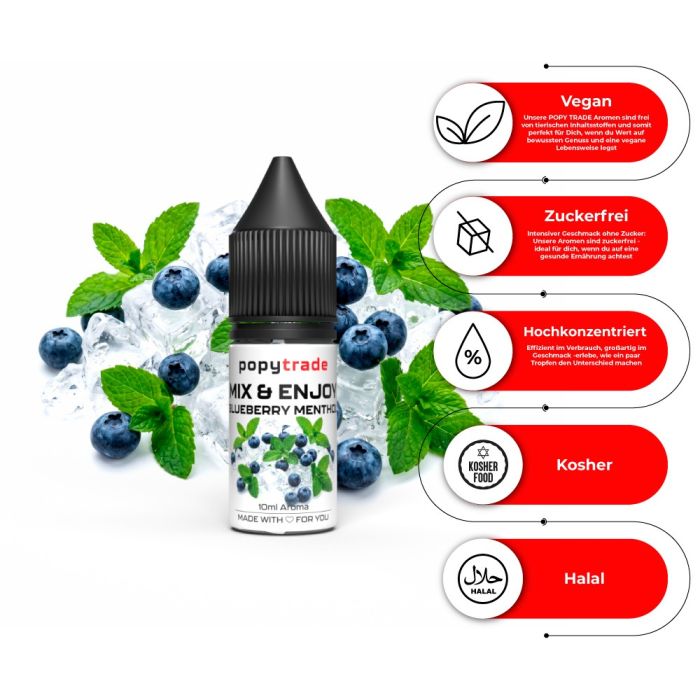 POPY TRADE Mix & Enjoy Blåbær & Mentol Aroma