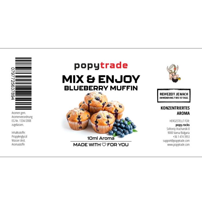 POPY TRADE Mix & Enjoy Blåbær Muffin Aroma