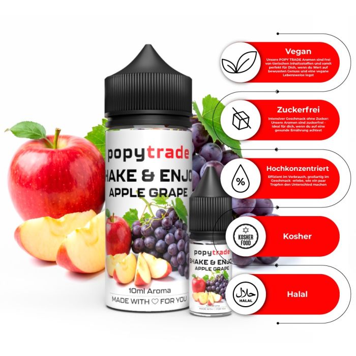 POPY TRADE Shake & Enjoy Jablko & Hrozno Aroma