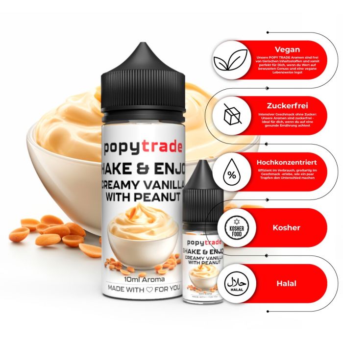 POPY TRADE Shake & Enjoy Кремообразна Ванилия & Фъстък Аромат