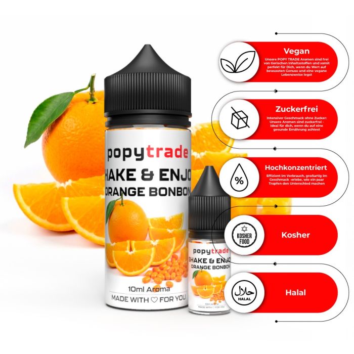 POPY TRADE Shake & Enjoy Πορτοκάλι Μπονμπόν Άρωμα