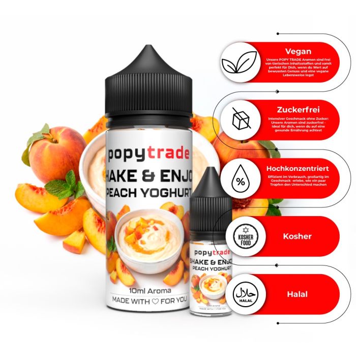 POPY TRADE Shake & Enjoy Άρωμα Ροδάκινο Ιαούρτι