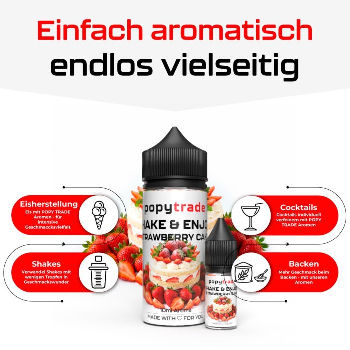 POPY TRADE Shake & Enjoy Aroma Torta di Fragole