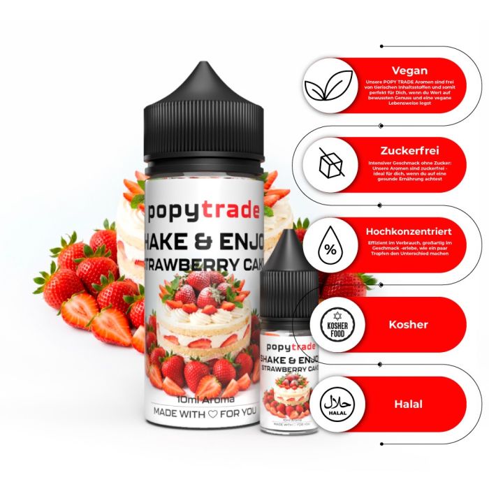 POPY TRADE Shake & Enjoy Aroma Torta di Fragole