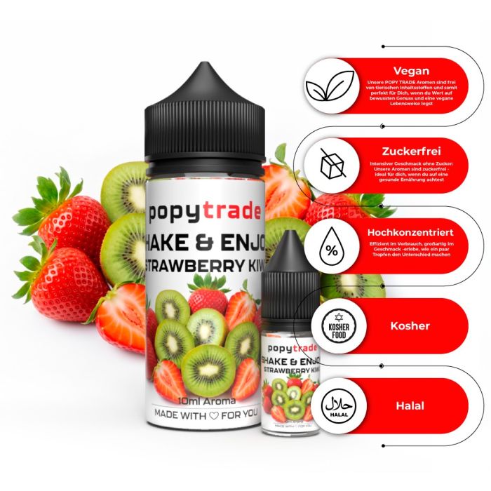 POPY TRADE Shake & Enjoy Mansikka & Kiivi Aroma