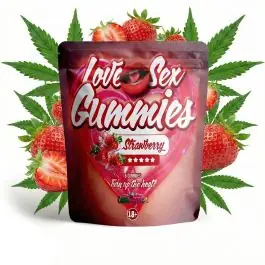 CANNAShock Love Sex Gummies Strawberry Libido Boost Dose mit roten Fruchtgummis