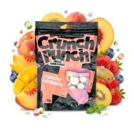 Crunch Punch Crunchy Rainbows Freeze Dried Candy Packung mit bunten gefriergetrockneten Kaubonbons