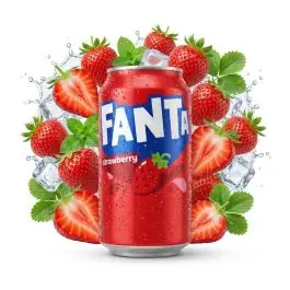 Fanta Strawberry USA Erdbeer-Limonade 355 ml Dose mit roter Aufschrift