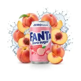 Fanta Zero Peach Erfrischungsgetränk in der Originalflasche