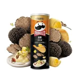 Dose der Pringles Black Truffle Velvet Mashed Potato Flavor Kartoffelchips mit edlem Trüffelgeschmack