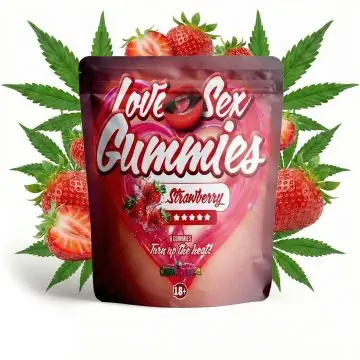CANNAShock Love Sex Gummies Strawberry Libido Boost Dose mit roten Fruchtgummis