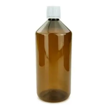 PET Laborflasche 1000 ml braun für das lichtgeschützte Lagern von Lebensmittelaromen
