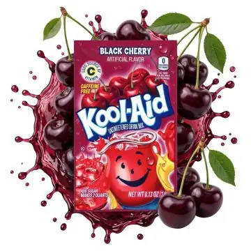 Kool Aid Drink Mix Black Cherry Beutel für erfrischende US-Kirschgetränke