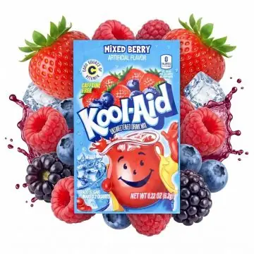 Kool Aid Drink Mix Mixed Berry US-Getränkepulver in der 6,2g Packung für erfrischenden Waldbeergeschmack