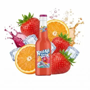 Kool Aid Sharkleberry Fin 355ml Dose mit dem blauen Hai vor rotem Hintergrund