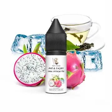 POPY TRADE Mix & Enjoy Cool Pitaya Tea Aroma Flasche mit Drachenfrucht Design auf weißem Hintergrund