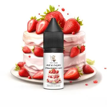 POPY TRADE Mix und Enjoy Strawberry Cake Aroma Flasche auf hellem Hintergrund