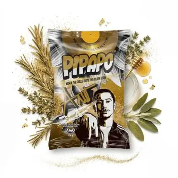 PIPAPO AMO Sonnenblumenkerne Gold Edition 100g Packung mit gerösteten und gesalzenen Kernen