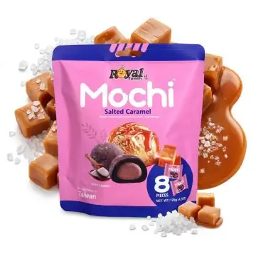 Royal Family Mochi Salted Caramel 120g Packung mit traditionell weichen asiatischen Reiskuchen