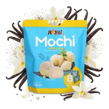 Royal Family Mochi Vanilla Creme Reiskuchen mit feiner Vanillefüllung in der 120g Verpackung