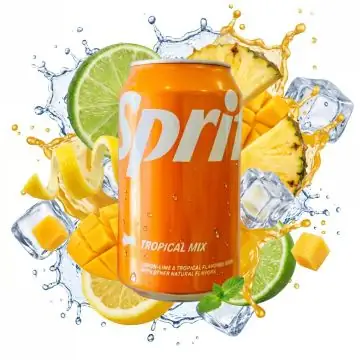 Sprite Tropical Mix USA Import 355ml Dose mit tropischem Ananas- und Erdbeergeschmack