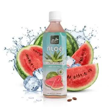 Tropical Aloe Vera Drink Watermelon Erfrischungsgetränk mit echten Aloe-Vera-Stücken in der 500ml Flasche