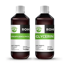 Ultrabio Rohstoffe Set – glyseriini E422 ja propyleeniglykoli E1520, kumpikin 1 litra, elintarvikekäyttöön