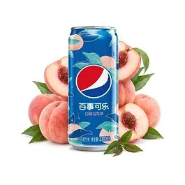 Pepsi Peach Oolong 330 ml:n tölkki persikka-oolongin maulla keinohuuhduttuna tuontilimonadana Meksikosta