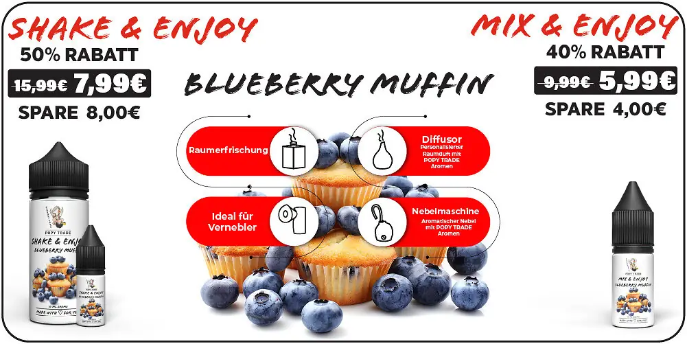 Banner New Flavour POPY TRADE Blueberry Muffin