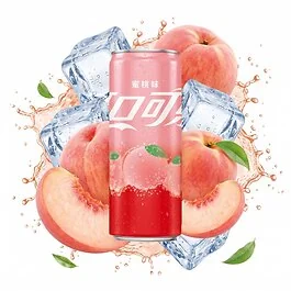 Coca Cola Peach dåse 330 ml med frugtig fersken-cola smag og sprød brus