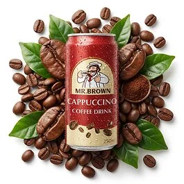Mr. Brown Cappuccino Coffee Drink in der typischen 240ml Dose, fertiges Kaffeegetränk
