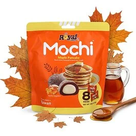 Royal Family Mochi Maple Pancake pehme&auml; mochi-riisikakku Taiwanista vaahterasiirapin maulla 120 g:n pussissa