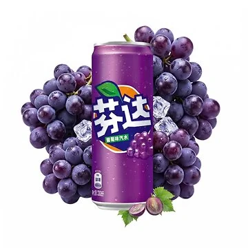 Fanta Grape grape soda in the 330ml can, fizzy and caffeine-free, import drink
